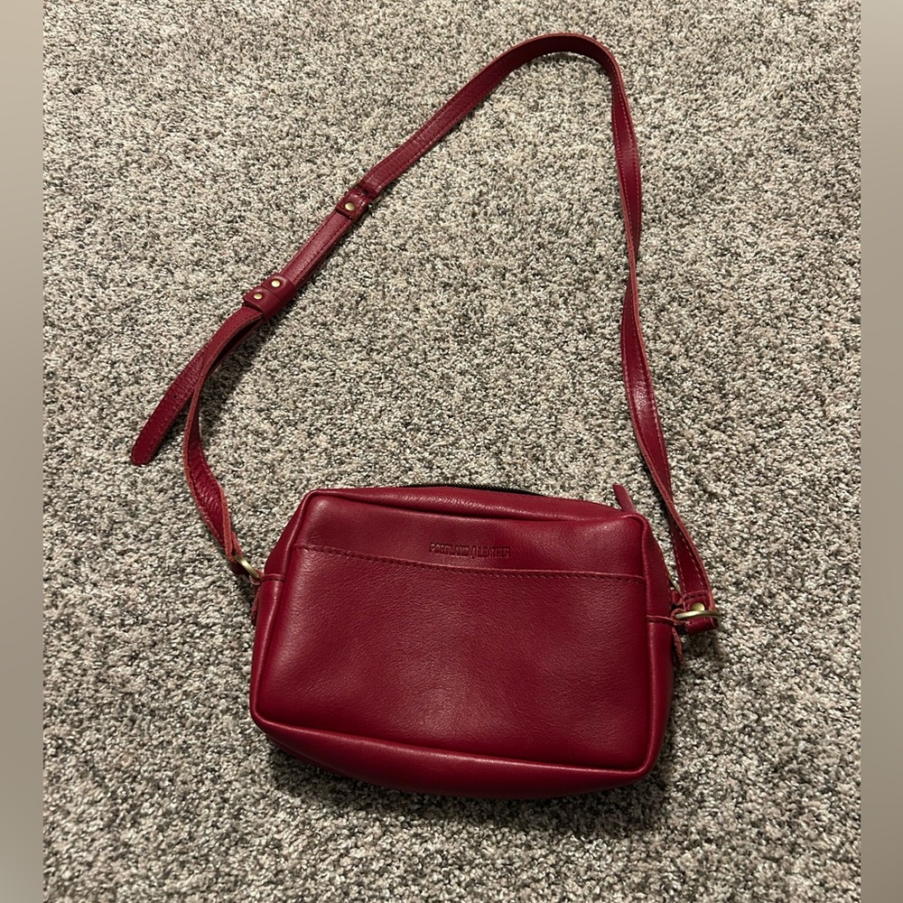 Portland Leather Cranberry Crossbody Bag